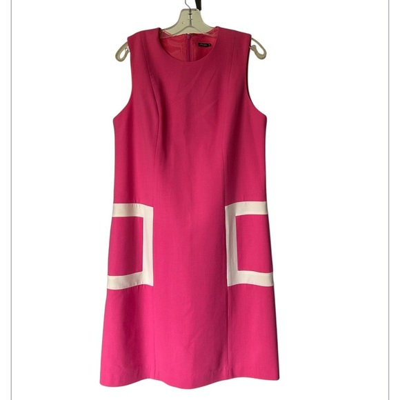 J. McLaughlin Dresses & Skirts - J. McLaughlin Pink Sheath Stretch Wool Blend Pockets Excellent Size 14